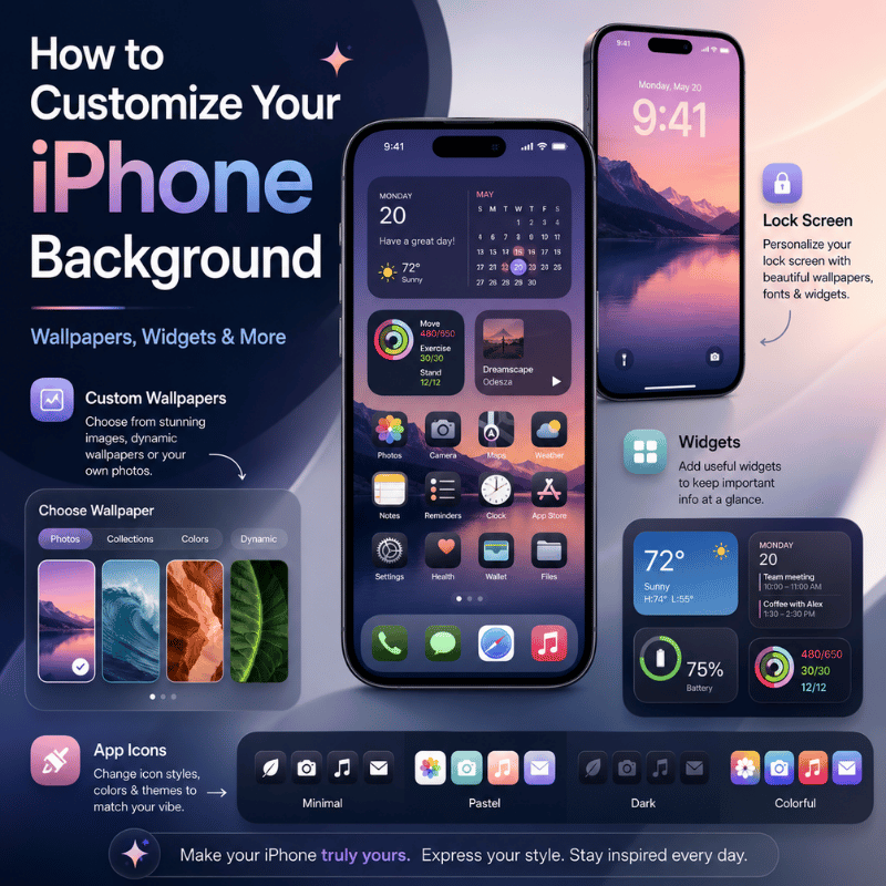 How to Customize Your iPhone Background: Wallpapers, Widgets & More