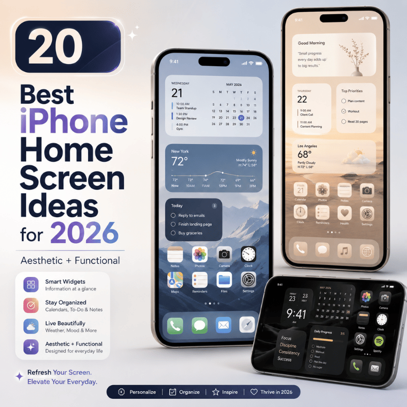 20 Best iPhone Home Screen Ideas for 2026 (Aesthetic + Functional)