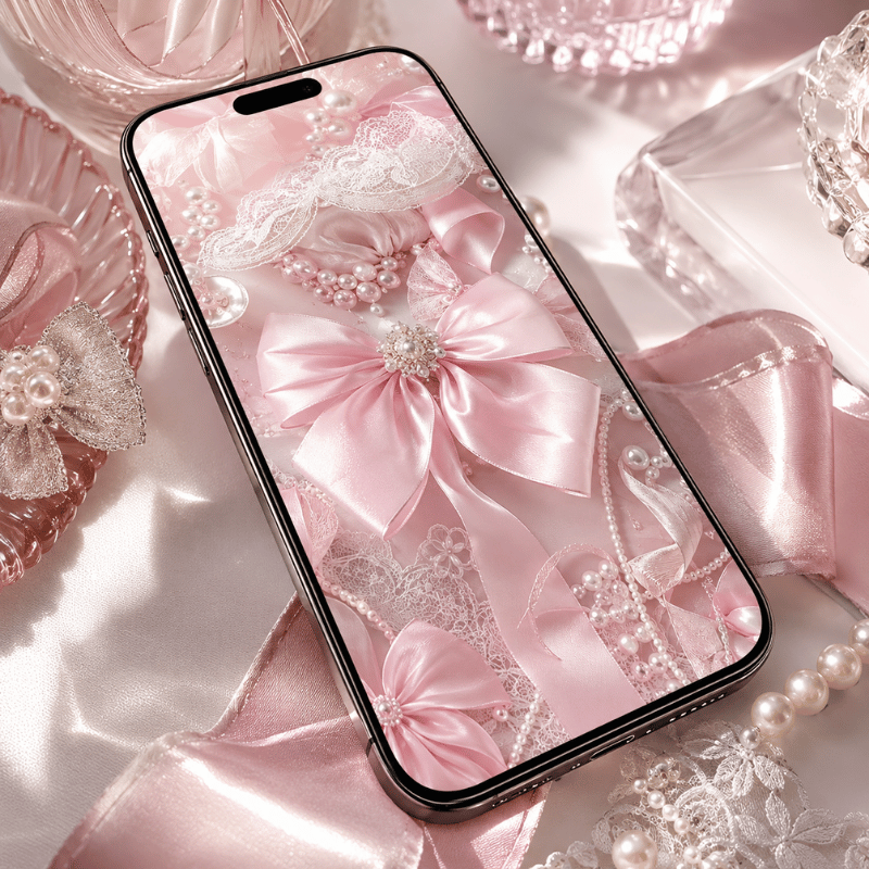 Coquette Pink & Bow Wallpapers for iPhone