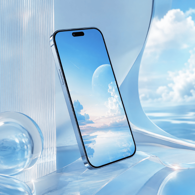 Pastel Blue & Sky-Blue iPhone Wallpapers