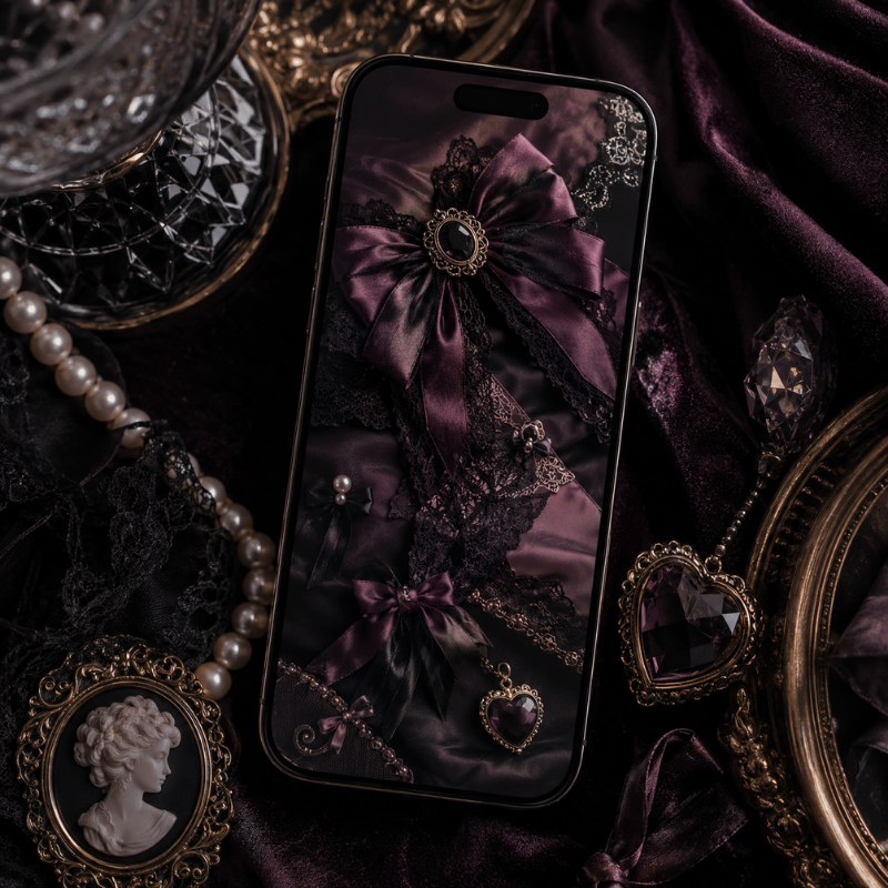 Dark Coquette iPhone Wallpapers — Moody, Romantic & Edgy