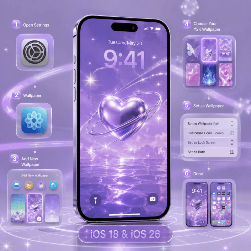How to Set Y2K Wallpaper on iPhone: iOS 18 & iOS 26 Guide