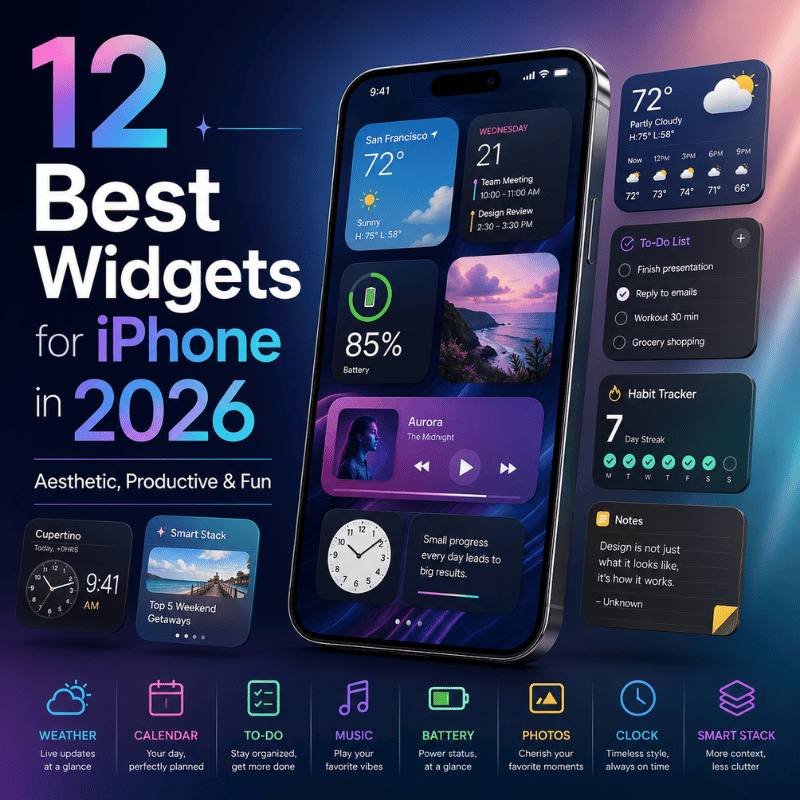 12 Best Widgets for iPhone in 2026: Aesthetic, Productive & Fun