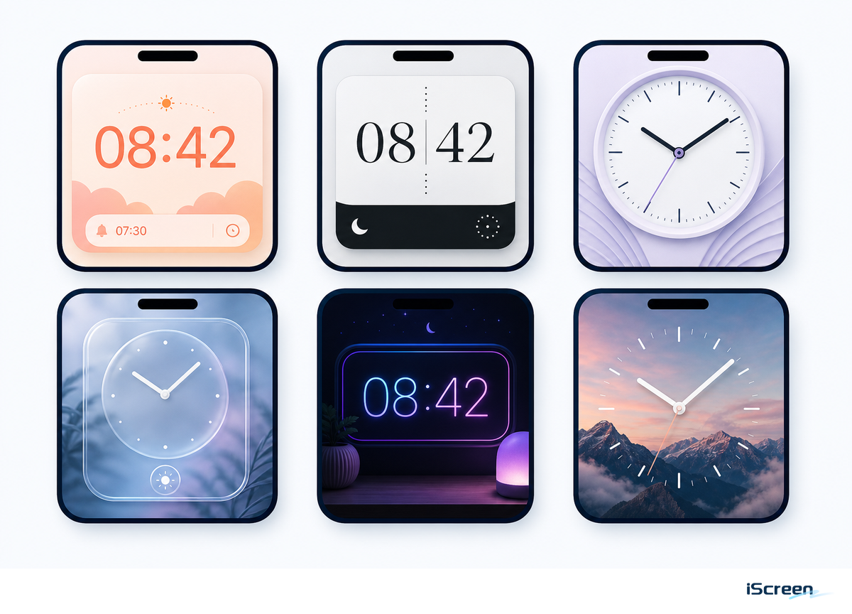 Best Aesthetic Clock Widget Designs for iPhone — iScreen