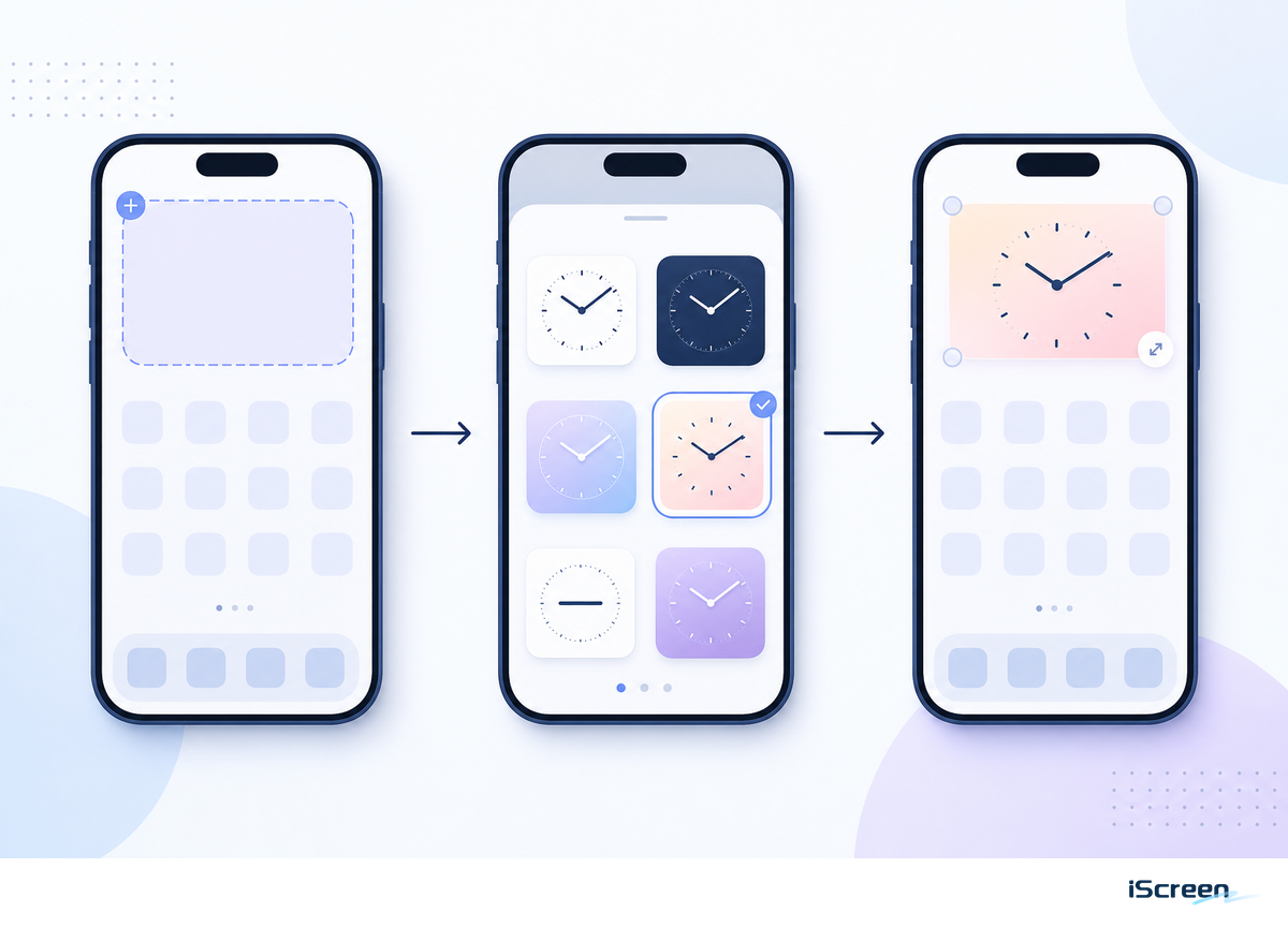 How to Add an iScreen Clock Widget to the Home Screen — iScreen
