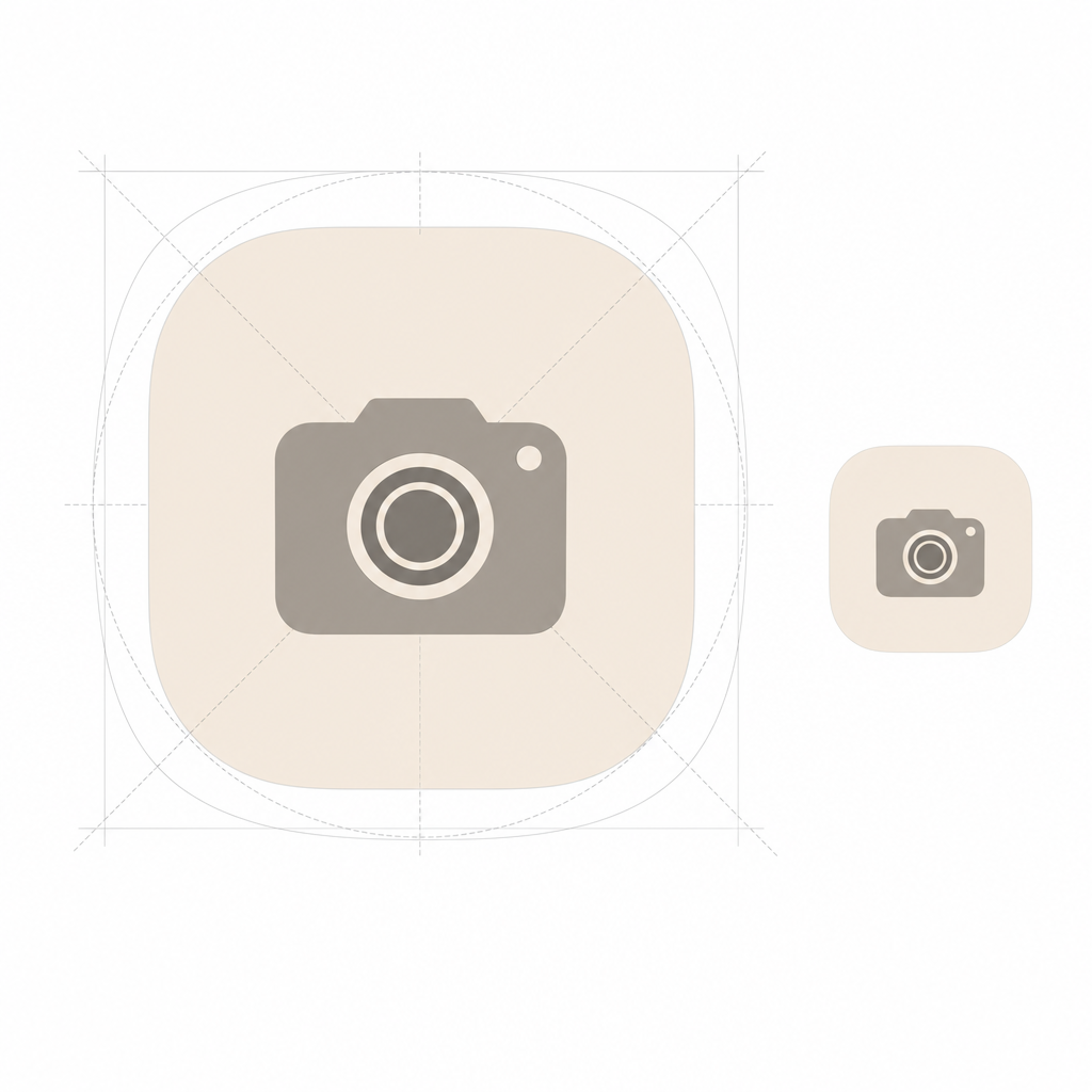 iPhone icon squircle shape and 1024 to 180 pixel scaling