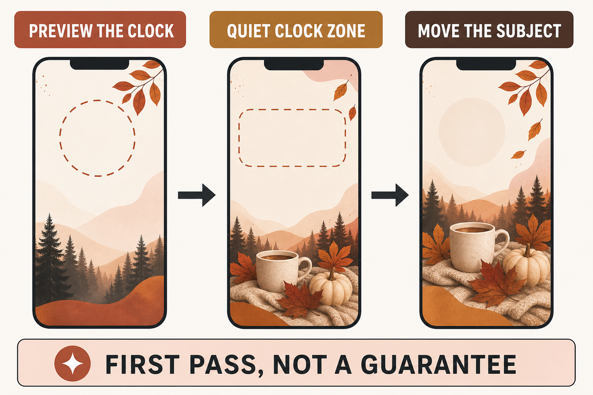The Clock-First Crop: A First-Pass Fall Wallpaper Check — iScreen