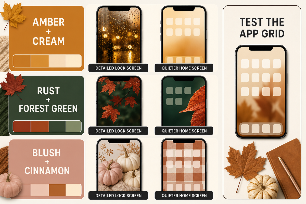 Pair a Fall Lock Screen With a Quieter Home Screen — iScreen