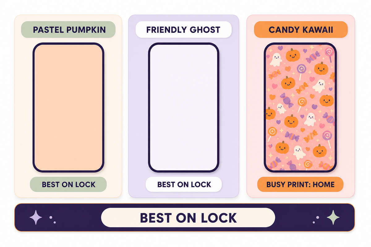 Cute Halloween Backgrounds for iPhone: Pastel Pumpkins, Friendly Ghosts and Candy Palettes — iScreen