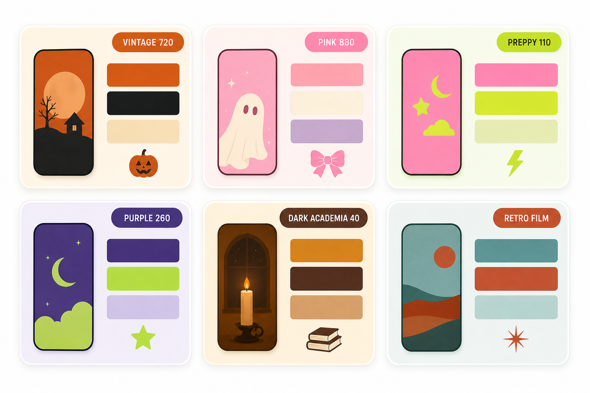 Aesthetic Halloween iPhone Wallpapers: Vintage, Preppy, Pink and Gothic Substyles — iScreen