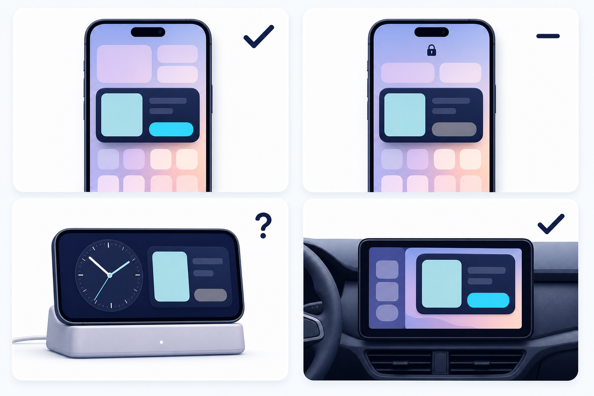 Where a Tap Works: Home Screen, Lock Screen, StandBy and CarPlay — iScreen
