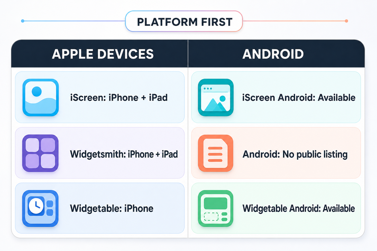 Device Support: iPhone, iPad and Android — iScreen