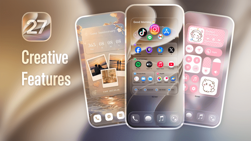 iScreen iOS 27 customization with extra-large widgets