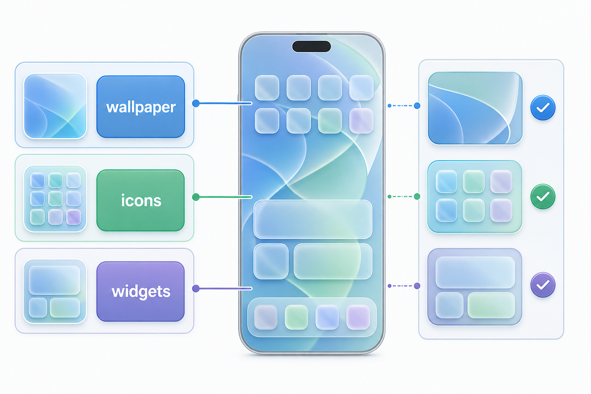 Match Liquid Glass with icons, widgets, and wallpaper — iScreen