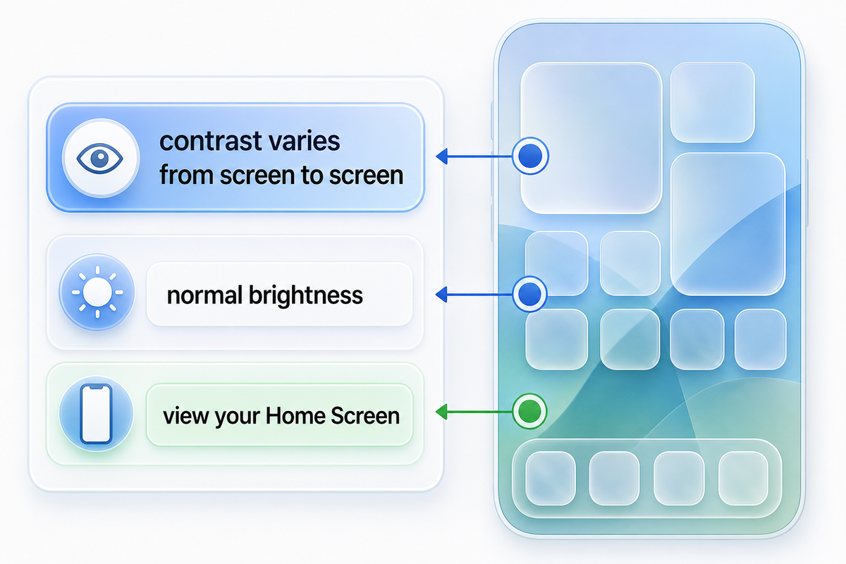 Choose a look, then verify readability on your screen — iScreen