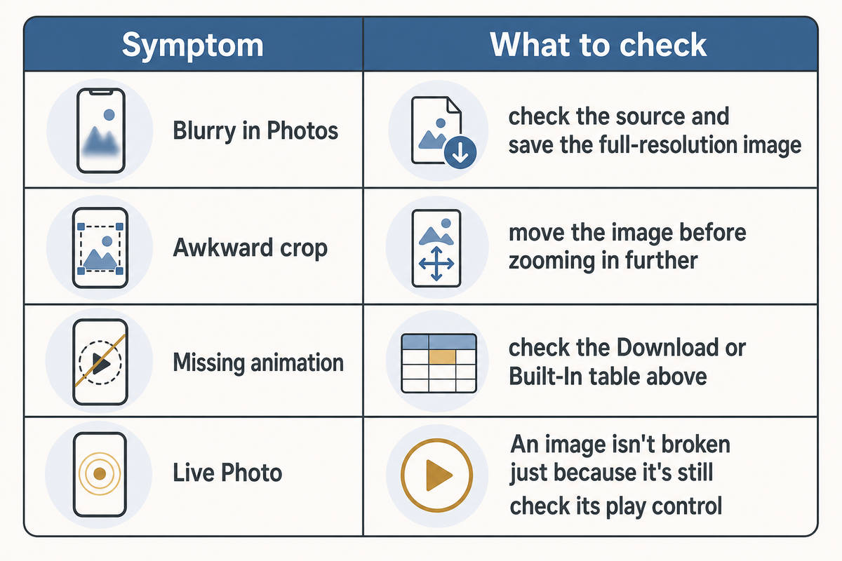 Fix blur, awkward cropping and missing effects — iScreen