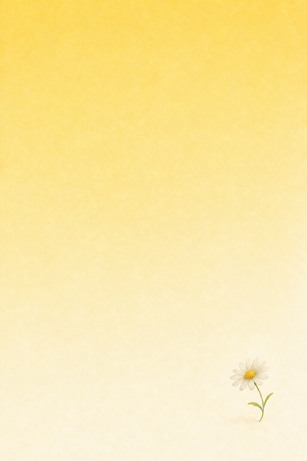 A tiny daisy on a butter-yellow gradient fading into creamy ivory