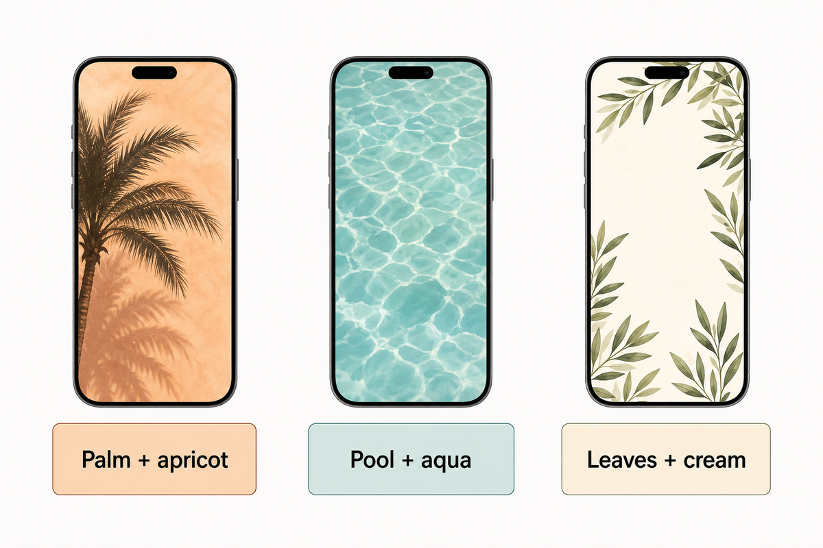 Tropical Palm Trees and Poolside Wallpaper — iScreen