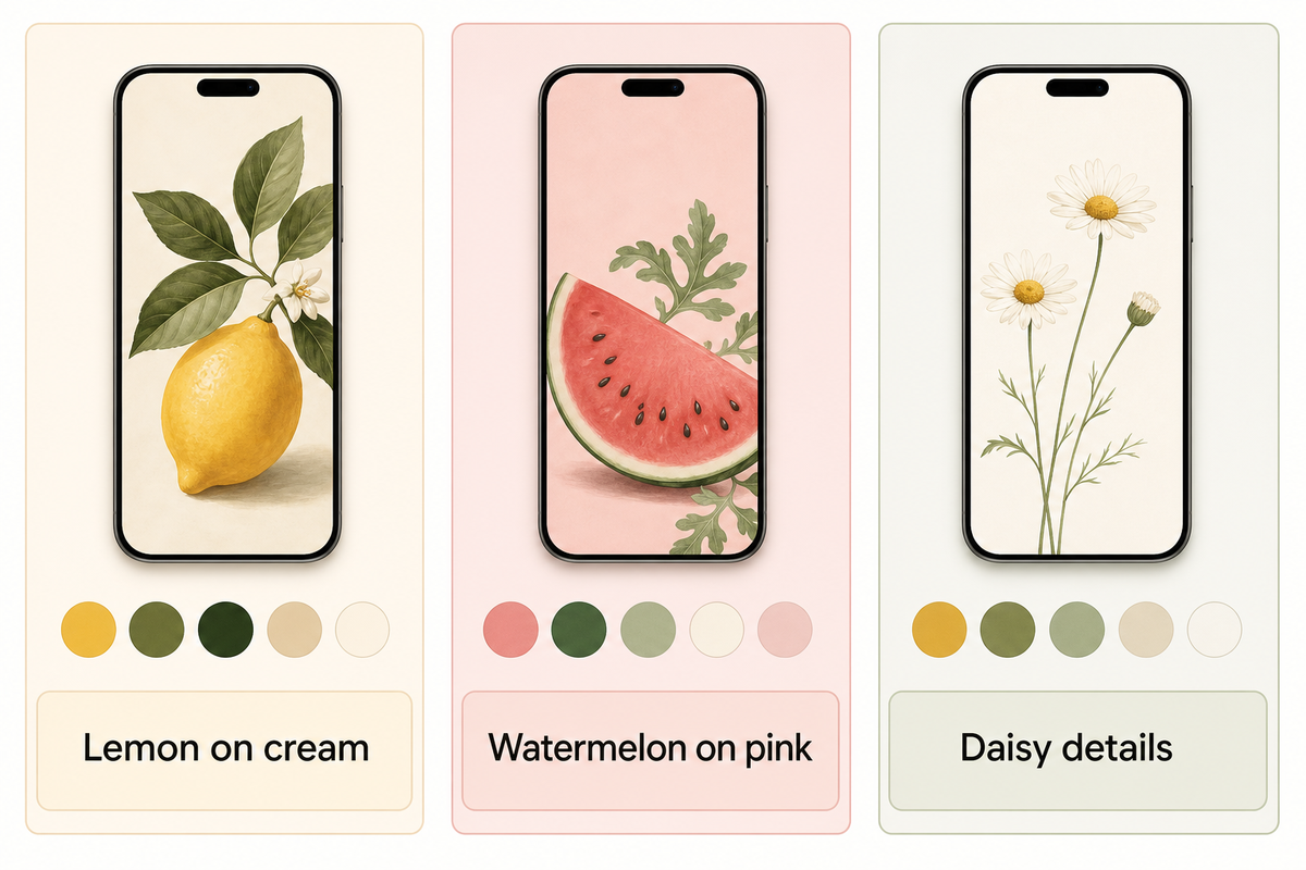 Cute Citrus, Fruit and Floral Wallpaper — iScreen