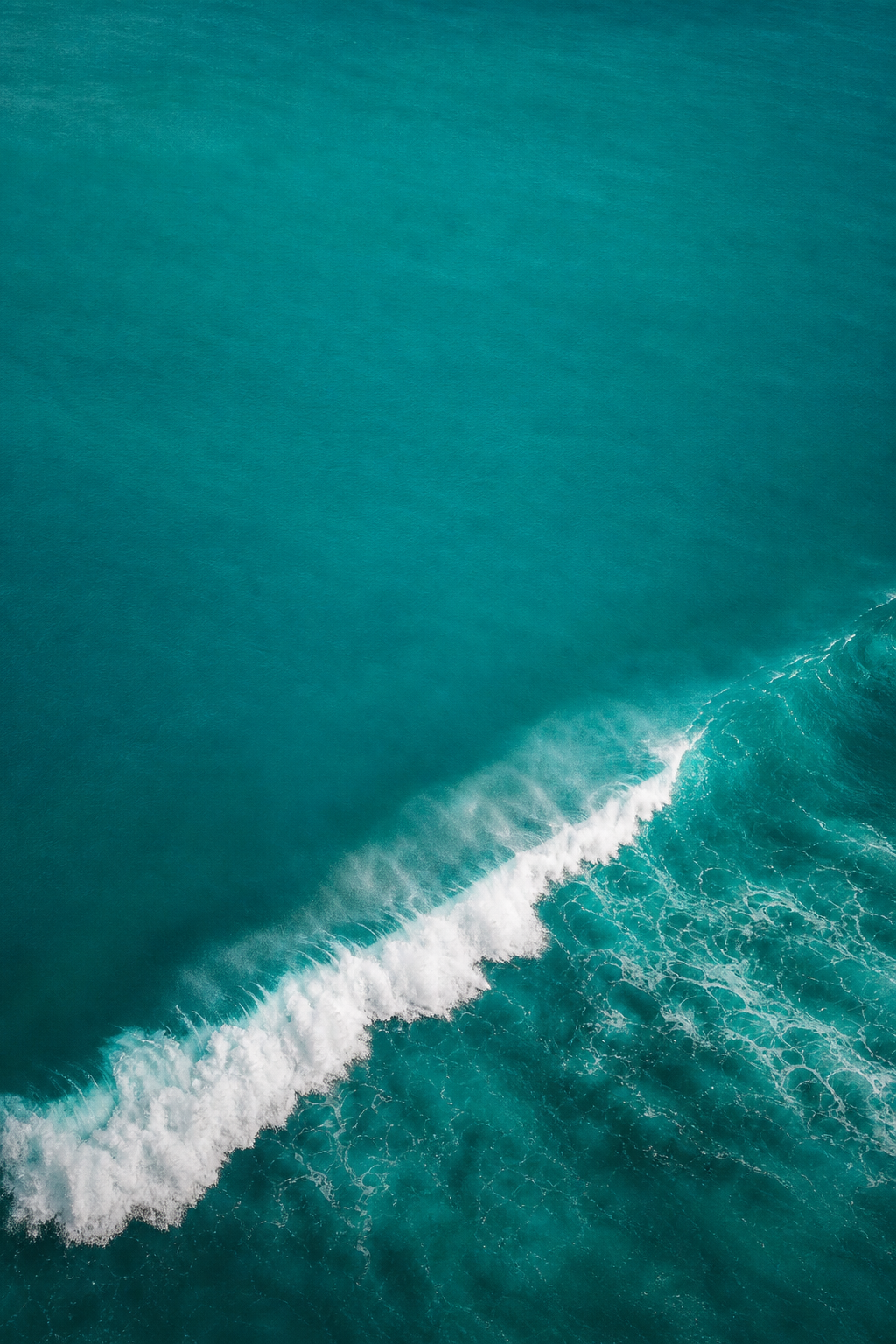 White ocean wave crossing turquoise water