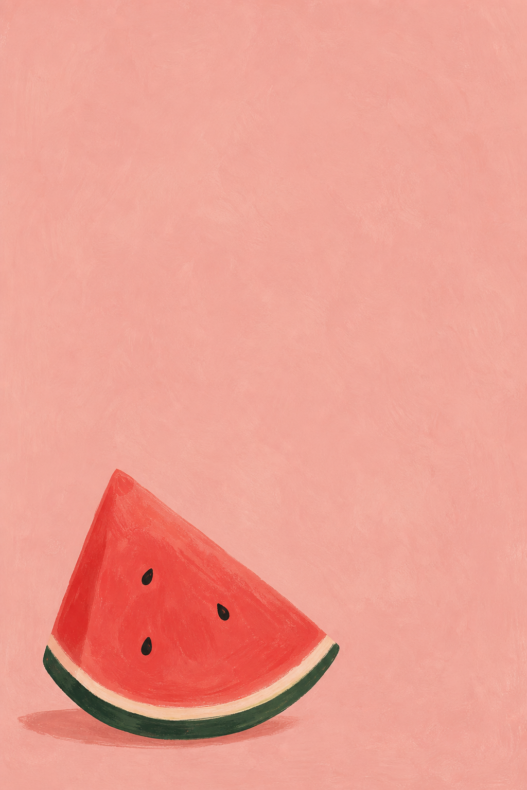Watermelon slice on a dusty pink background