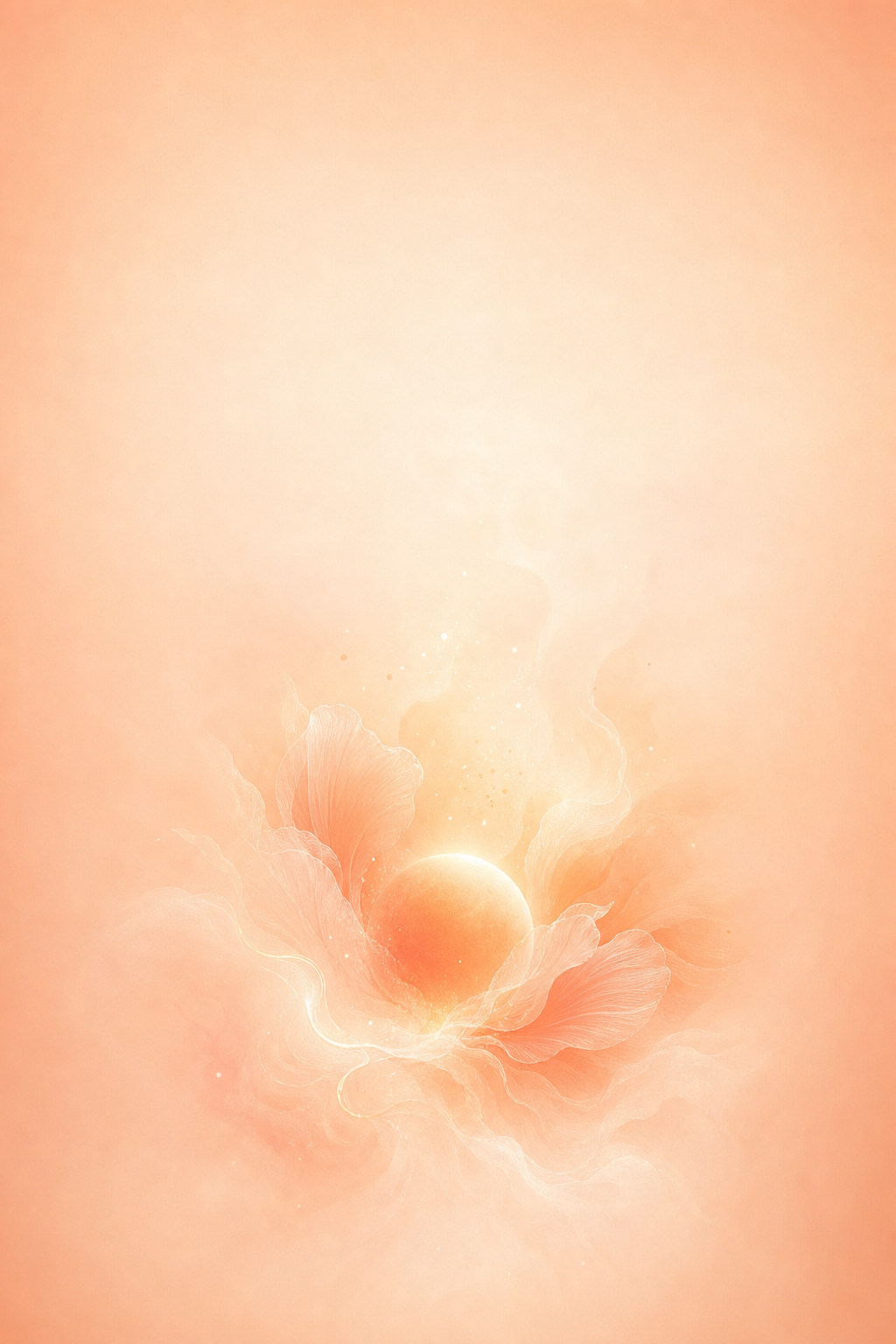 Peach glow fading into creamy ivory